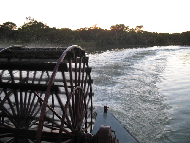 Our Stern Paddle, churning up the river. from Author Ian Kent